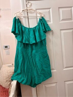 City Chic Teal Ruffle Dress
